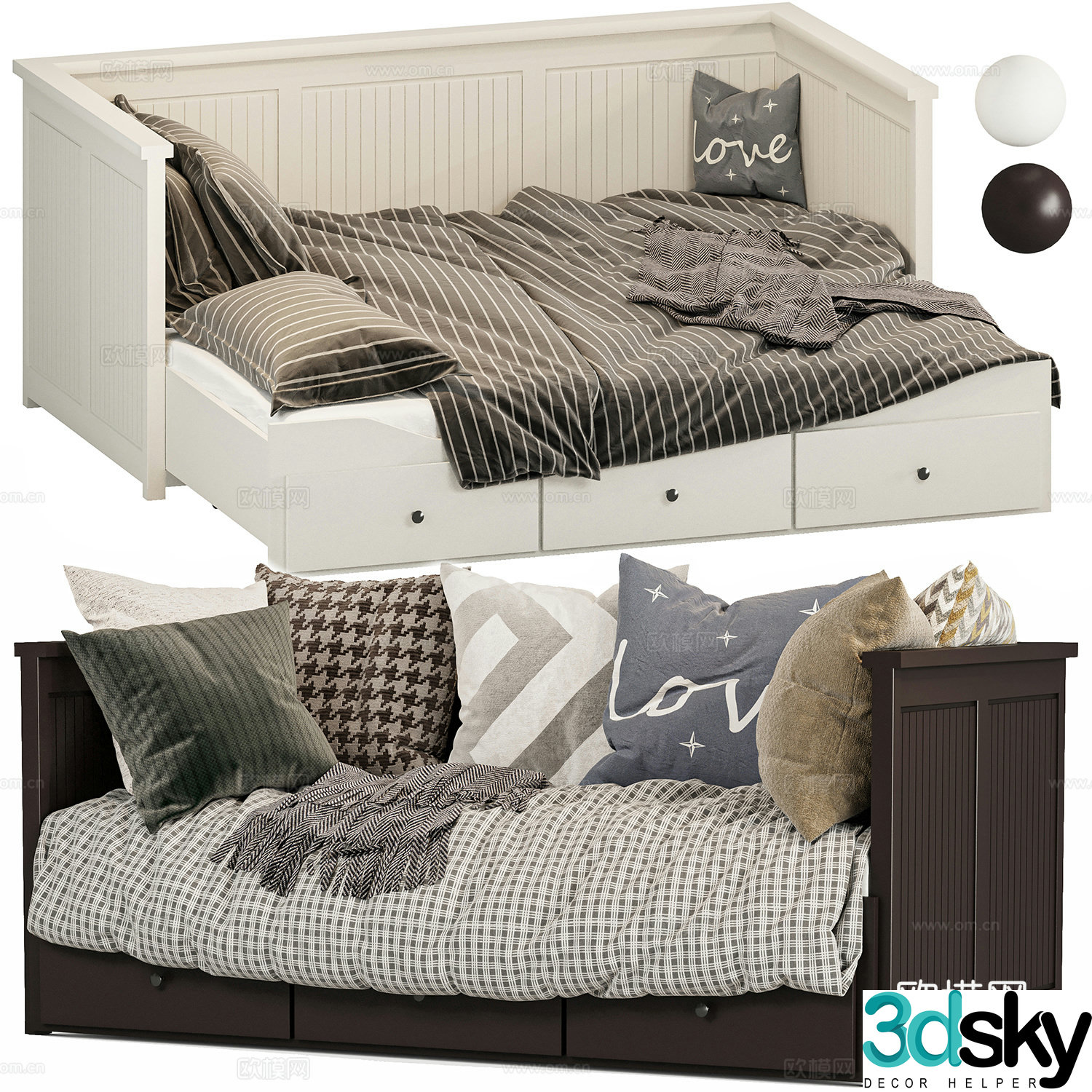 Modern sofa bed children’s bed 3d model