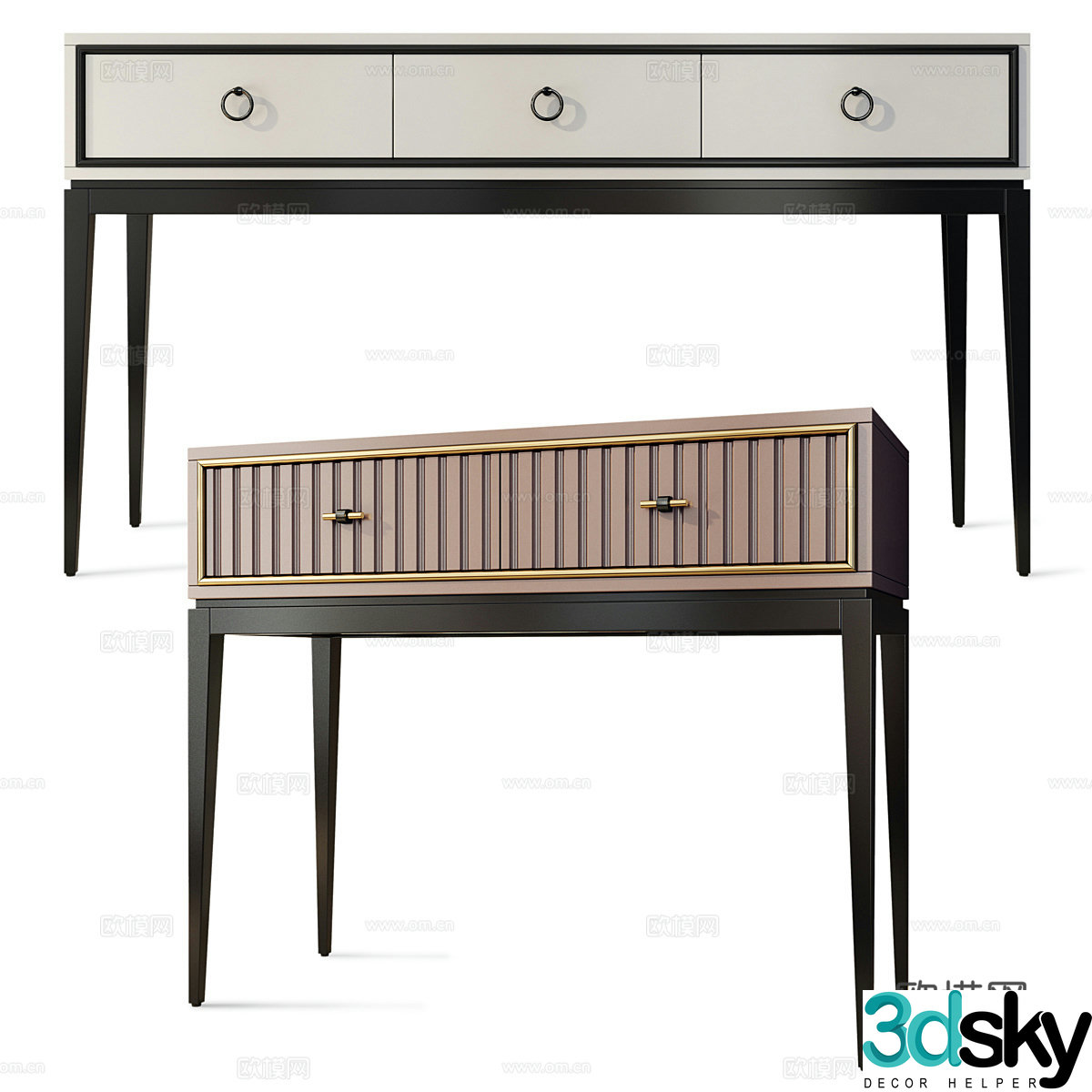 Light luxury end view deck entrance deck 3D model