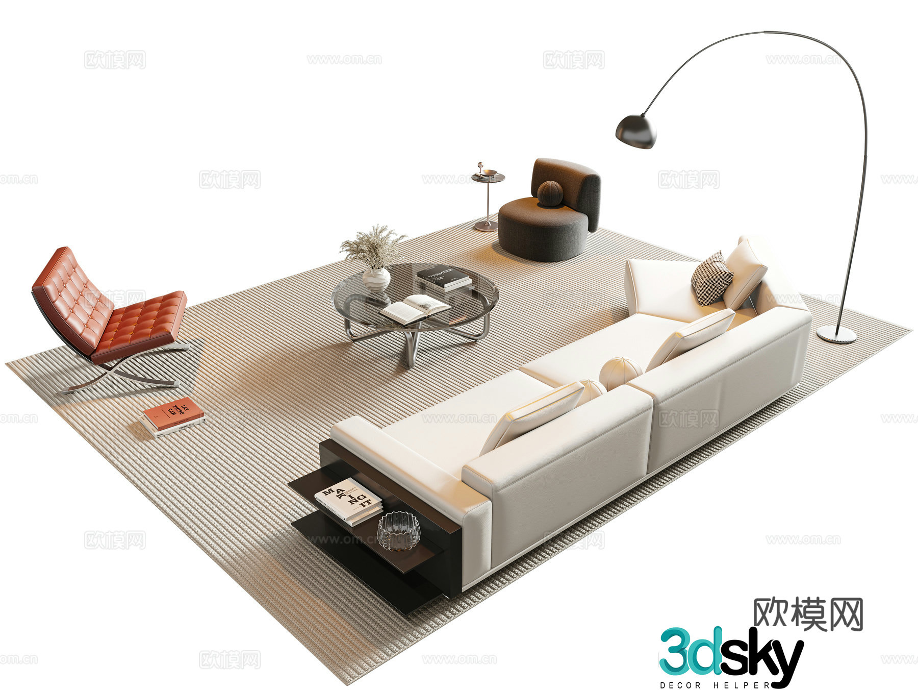 Modern sectional sofa 3d model