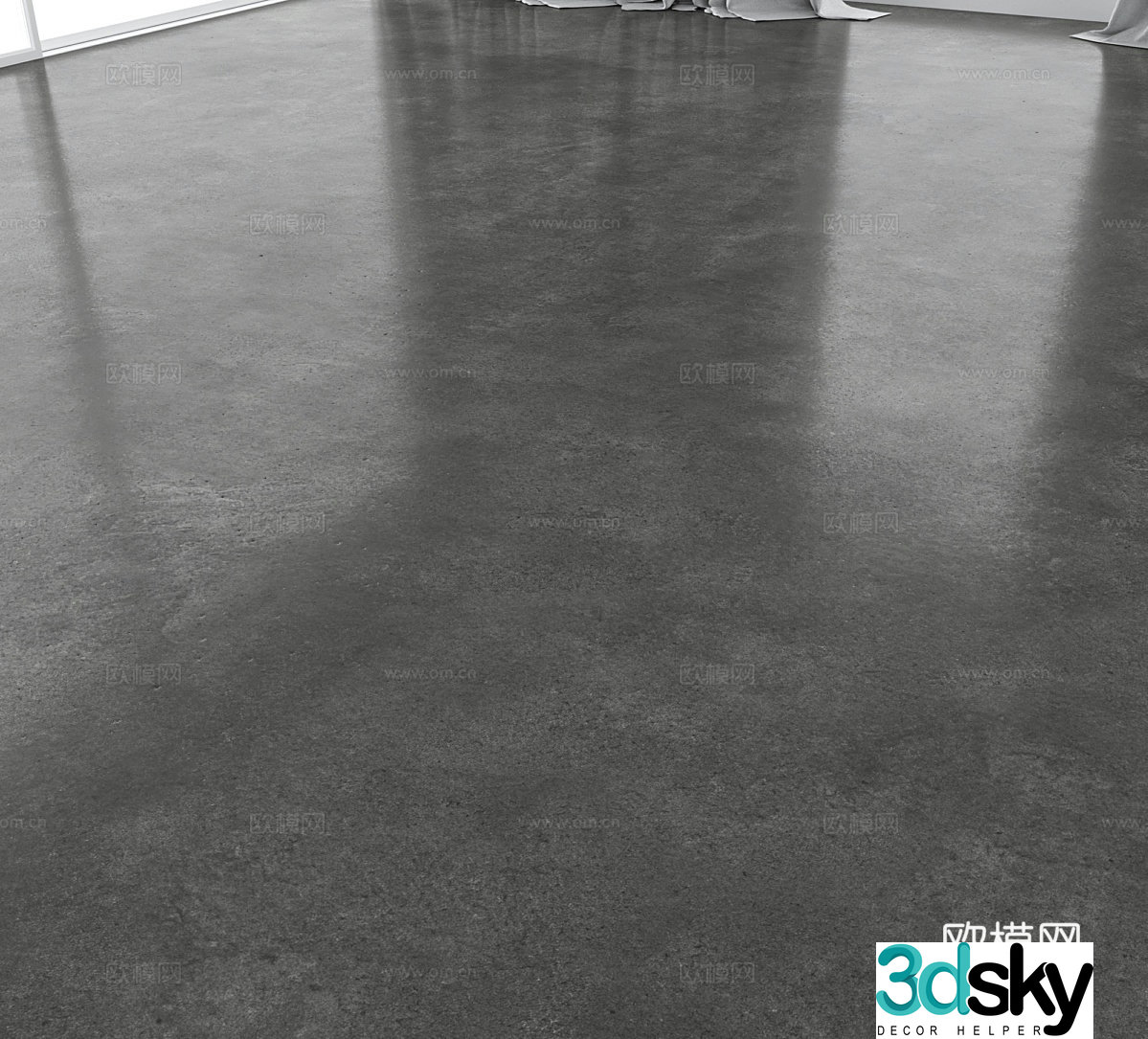 Epoxy self-leveling floor 3D model of epoxy floor
