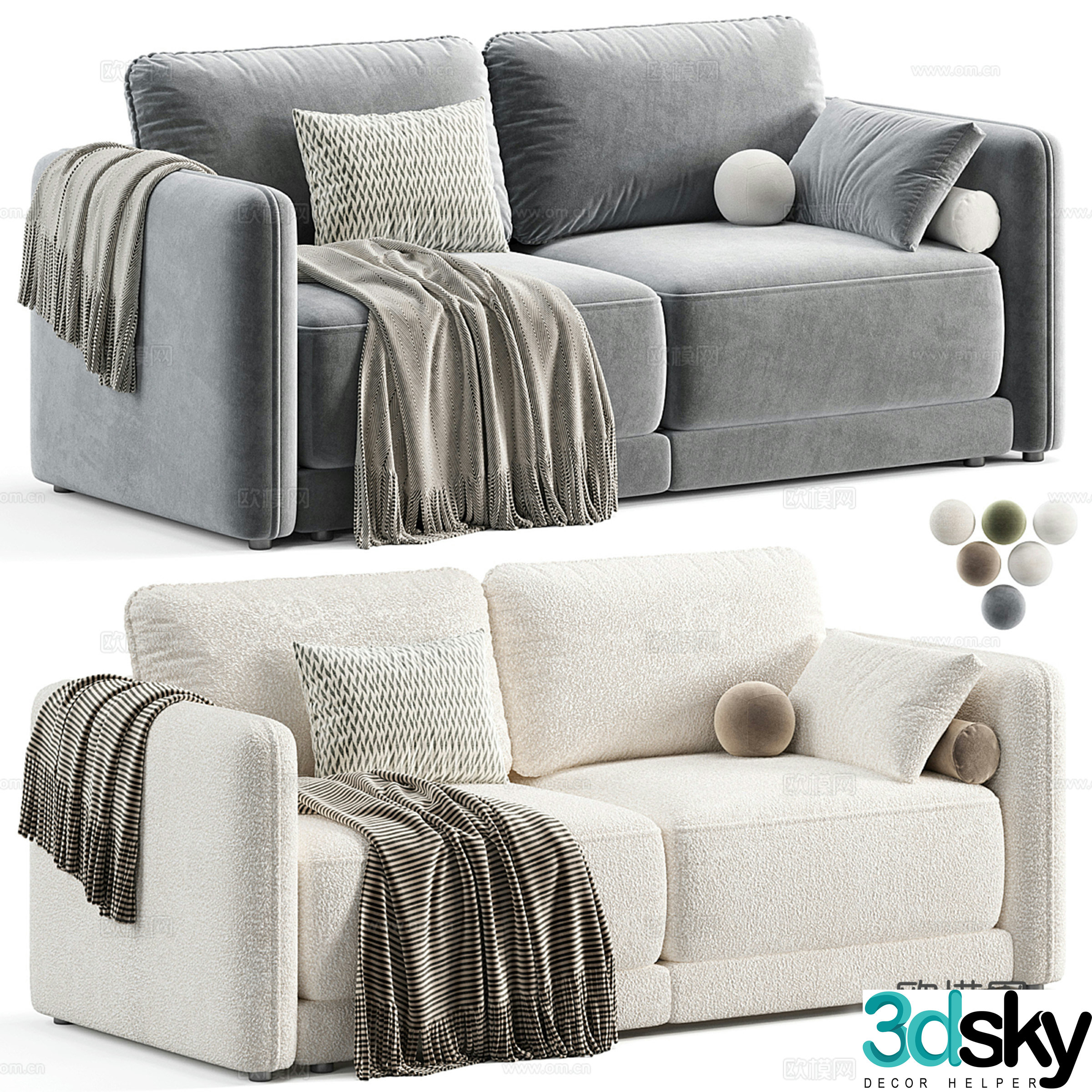 Dantone Home Marley loveseat 3d model
