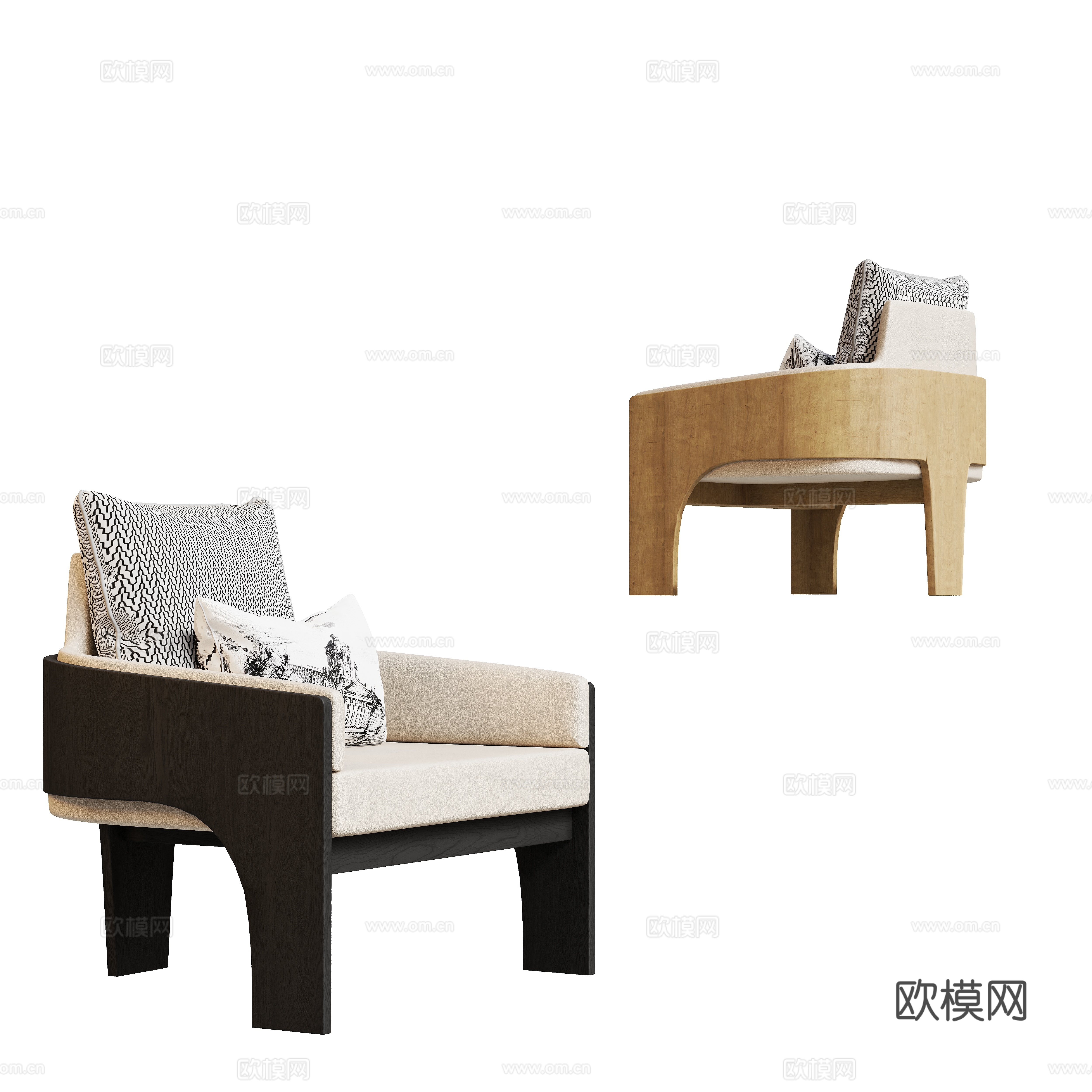 Modern sofa chair leisure chair 3d model