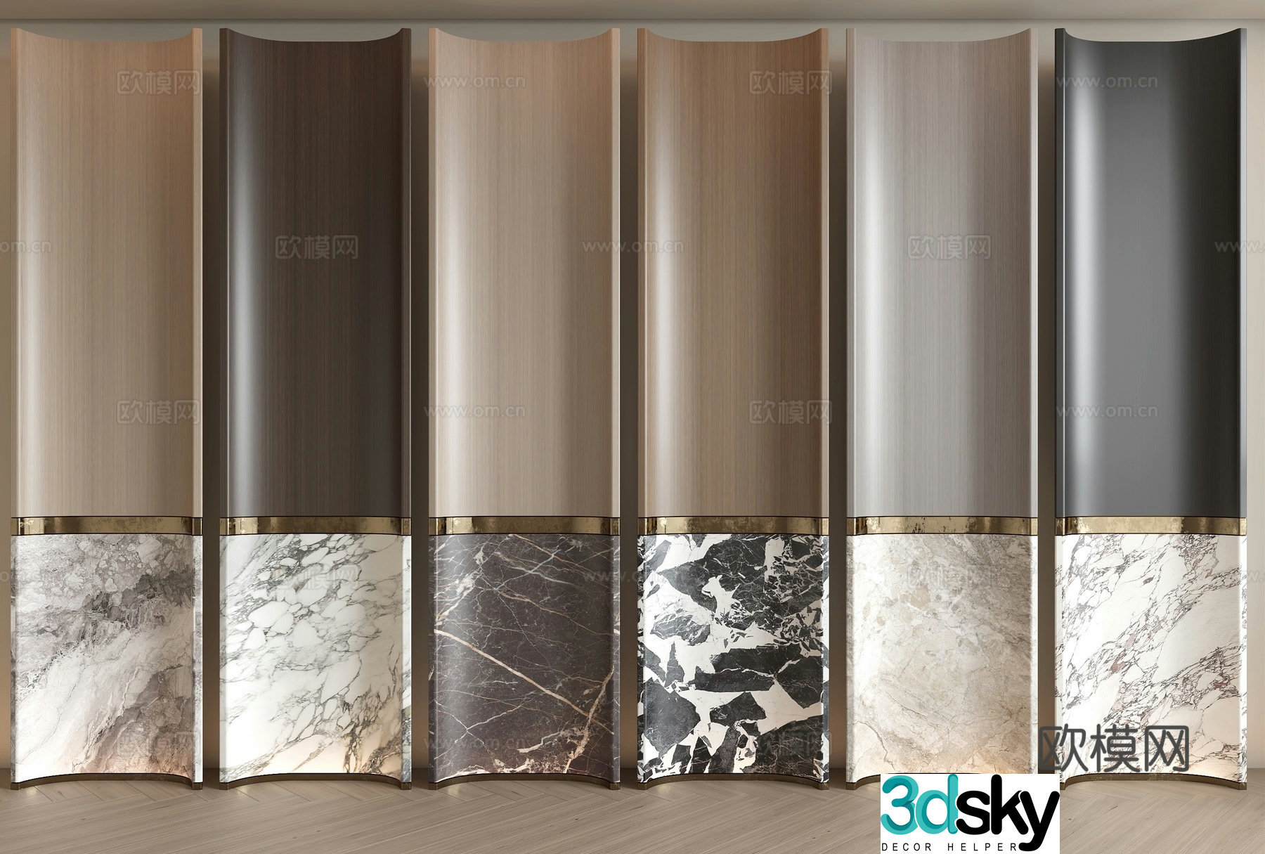Modern wainscoting 3d model