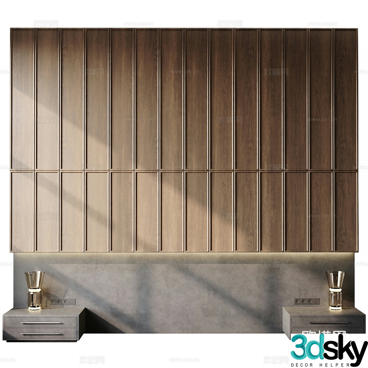 Bedside background wall 3d model