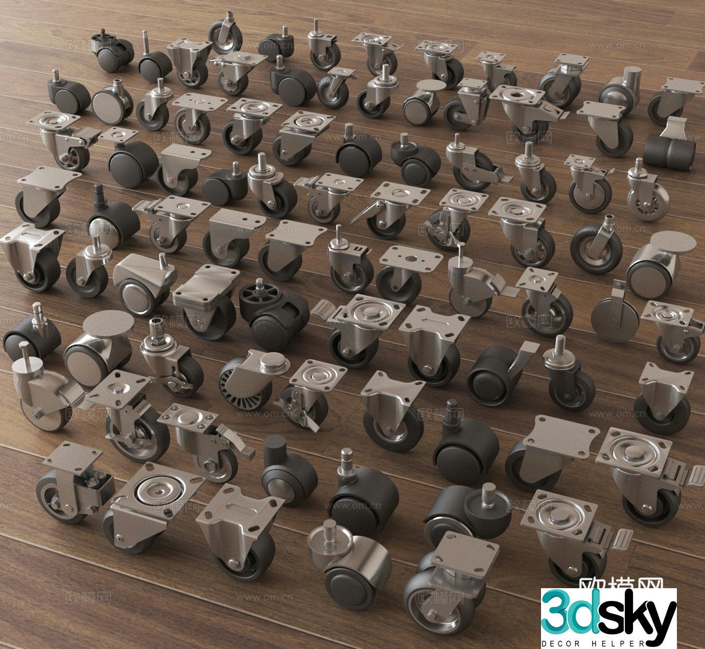 wheel universal wheel directional wheel roller 3d model