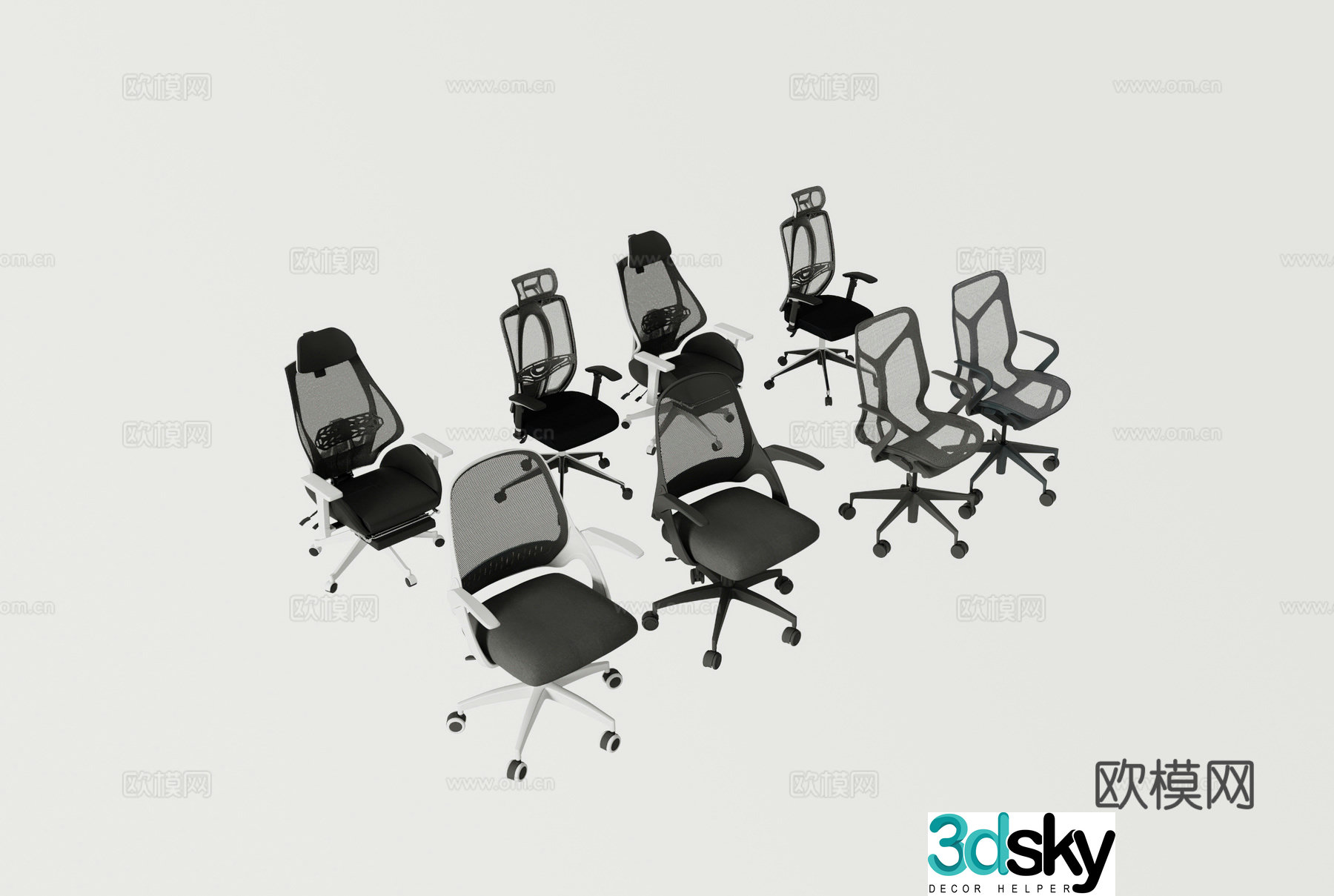 Ergonomic office chair Ergonomic computer chair Breathable office chair Gaming chair 3D model