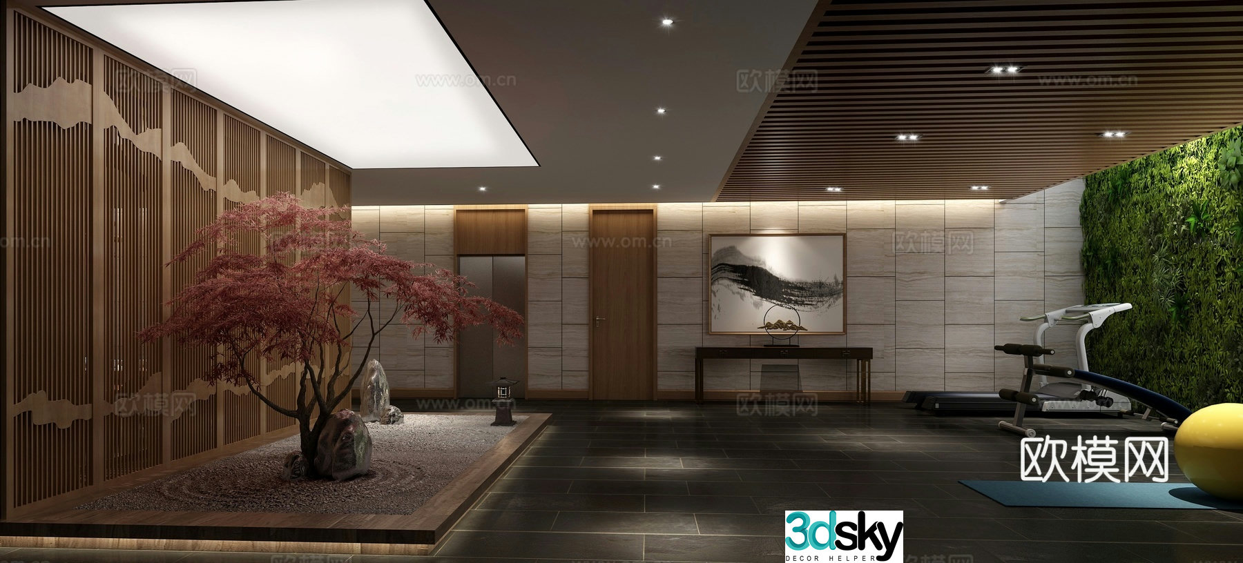New Chinese Tea Room Reception Room 3D Model