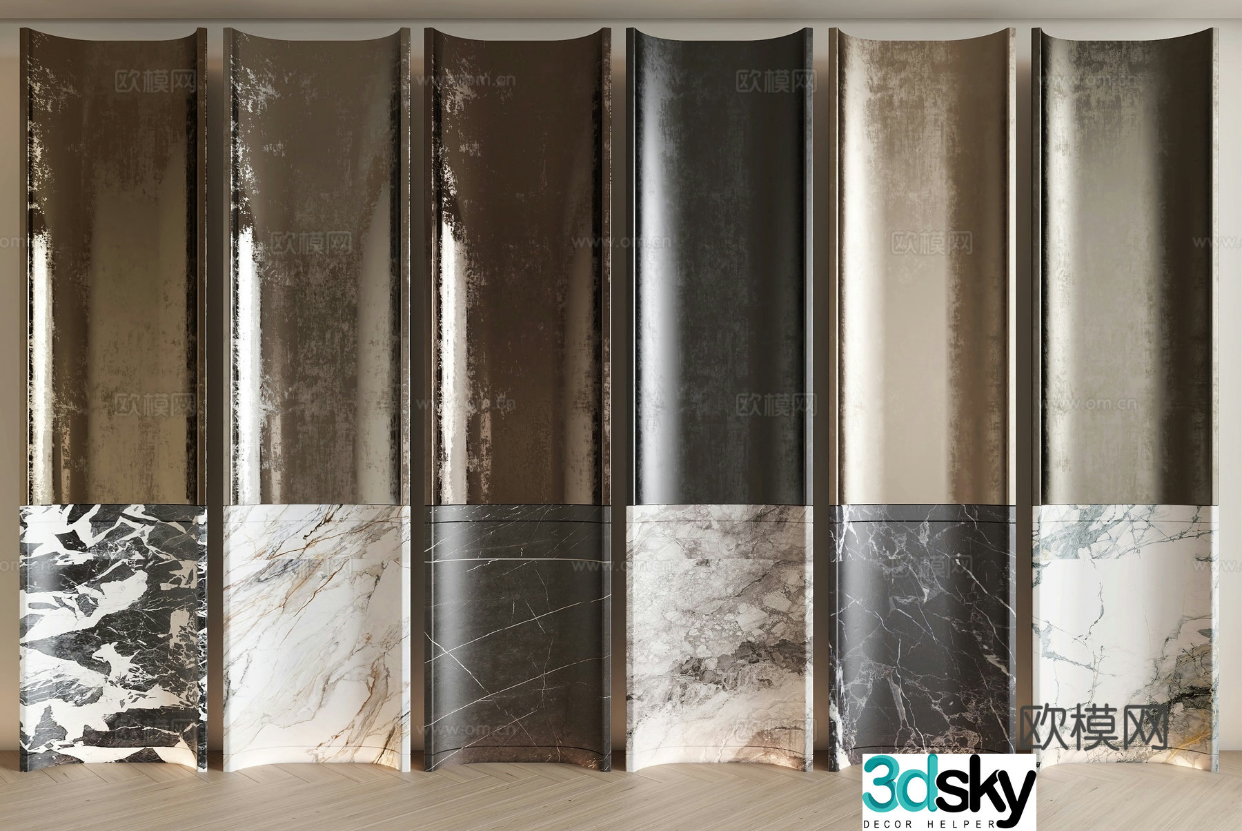 Modern wainscoting 3d model
