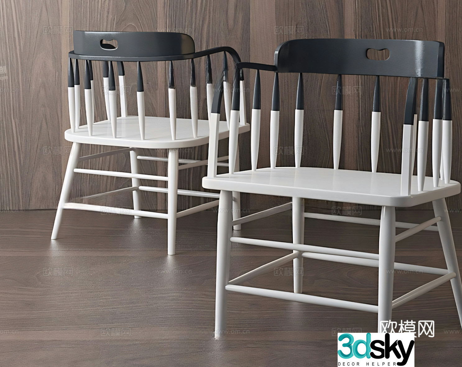 Modern chair dining chair single chair 3d model