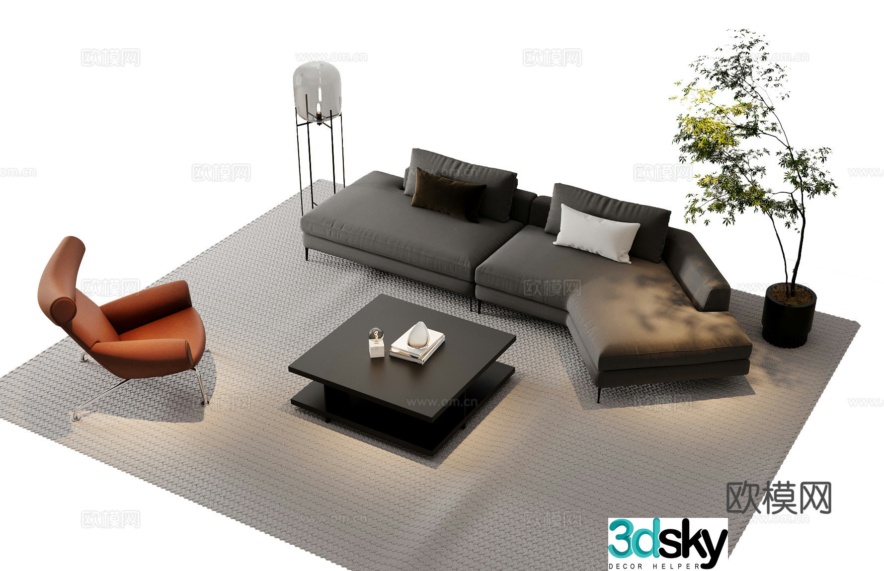 Modern sectional sofa 3d model