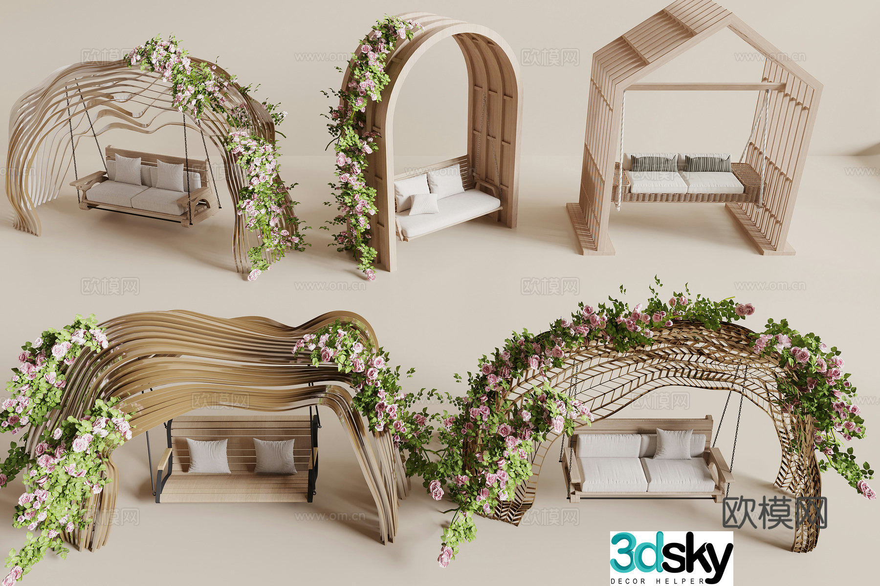 Modern cradle chair swing chair 3d model