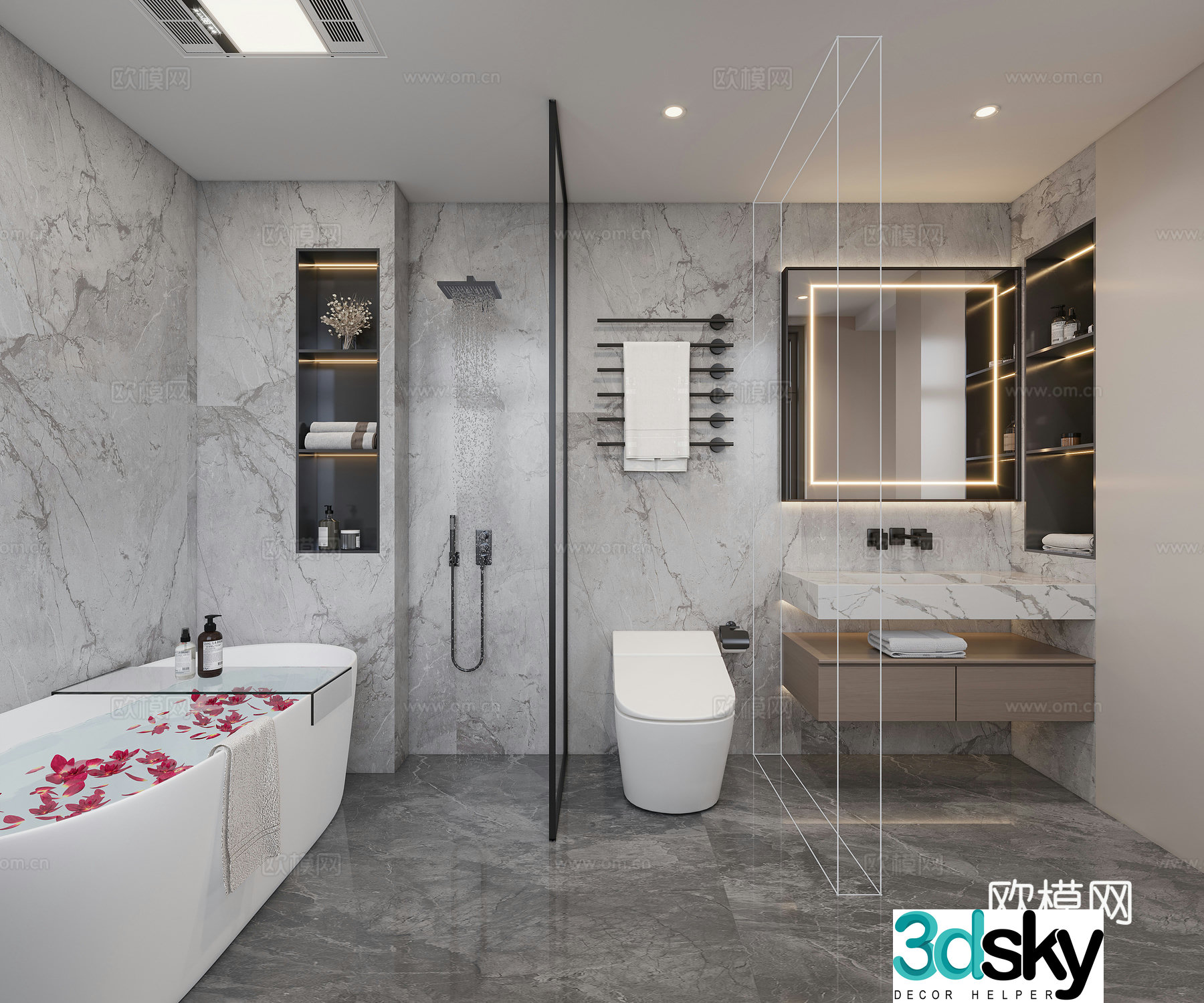 Modern bathroom bathroom 3d model