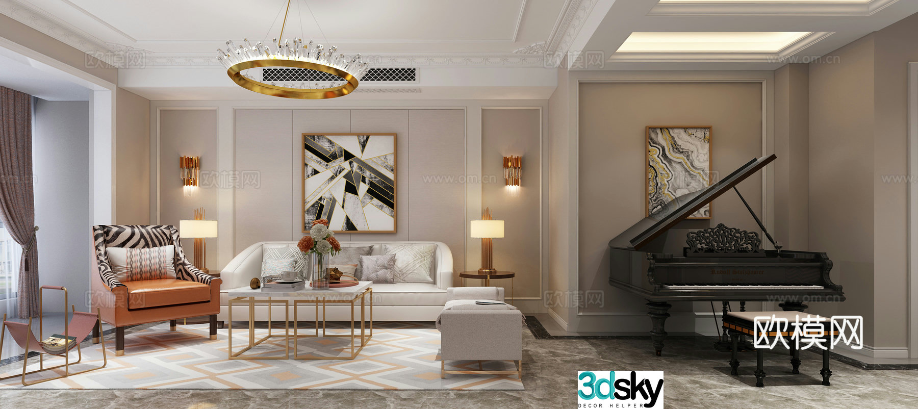 Modern guest restaurant 3d model