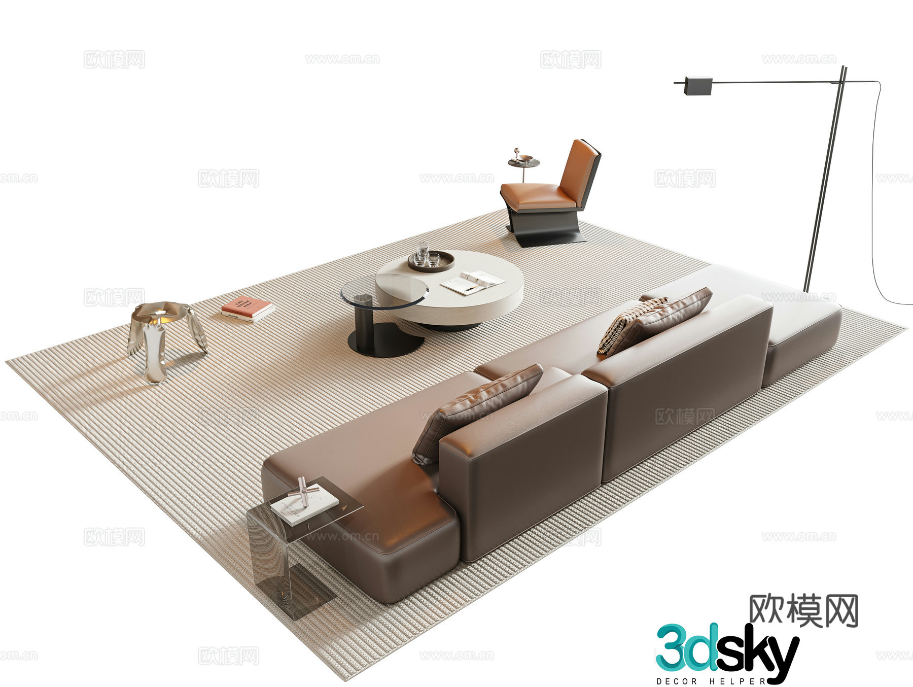 Italian sectional sofa 3d model