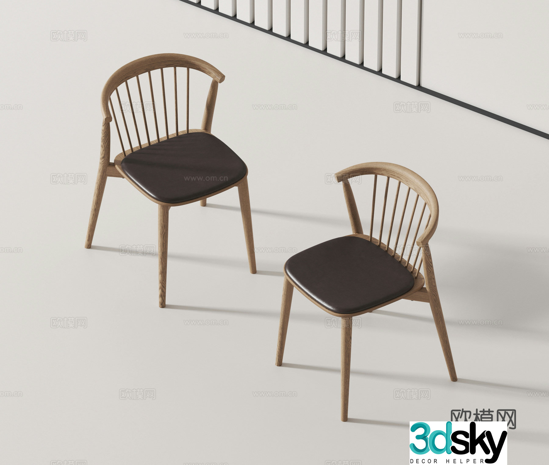 Modern single chair dining chair 3d model