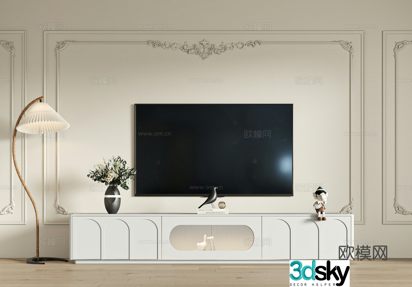 French TV cabinet 3d model