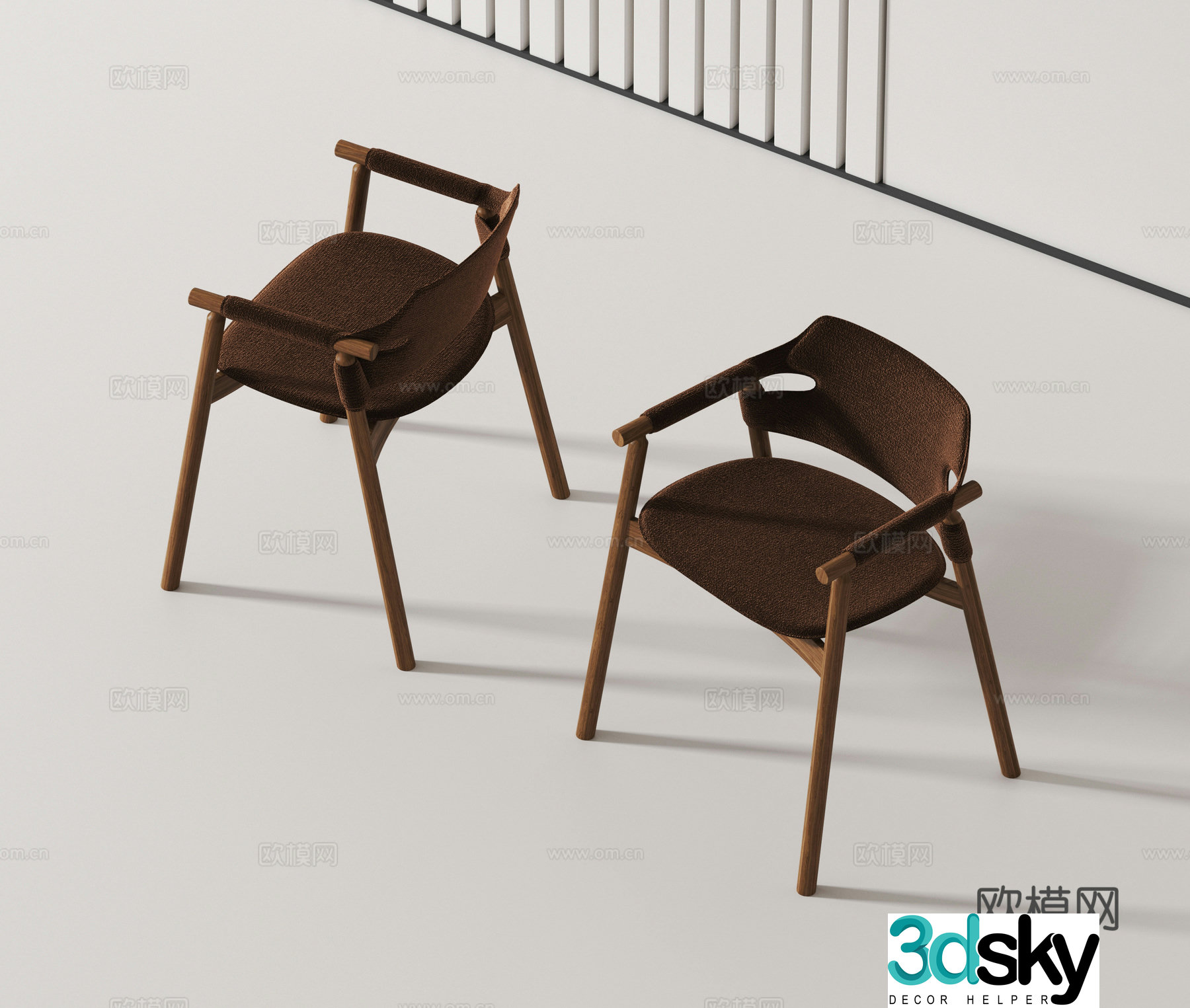 Modern single chair dining chair 3d model