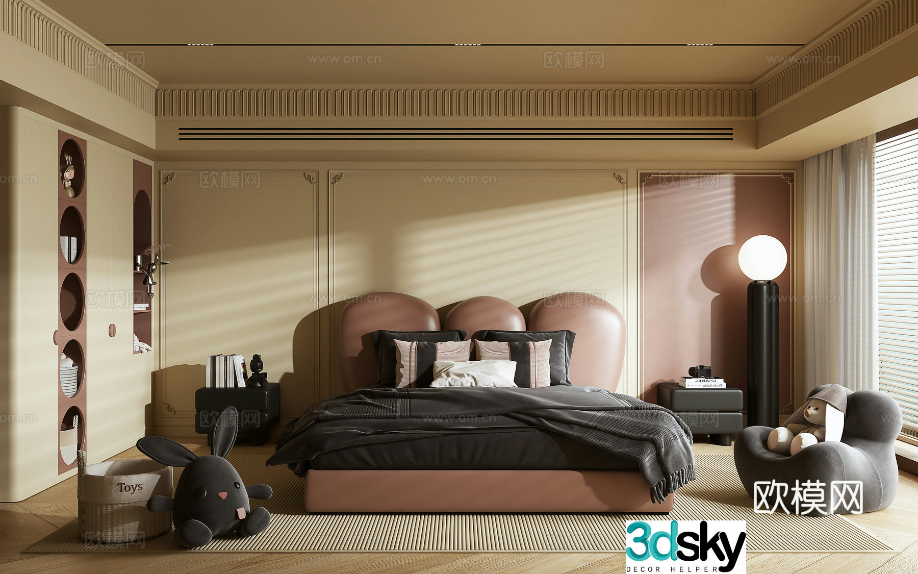 Medieval style bedroom master bedroom 3d model