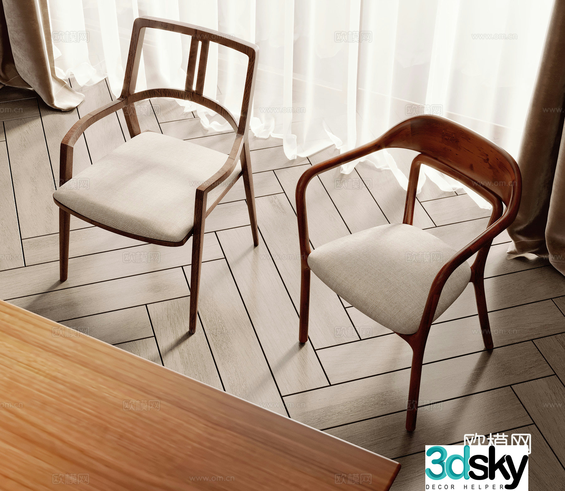 Medieval style single chair dining chair chair 3d model