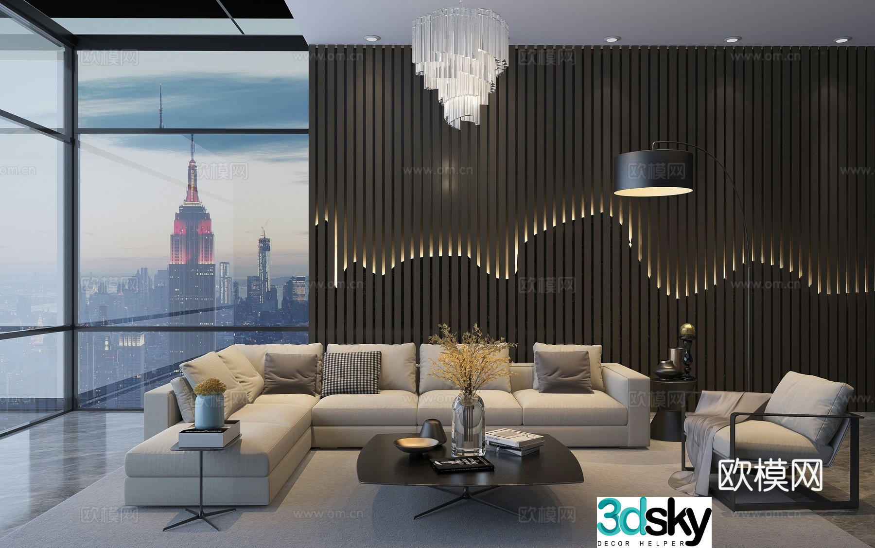 Modern living room 3d model
