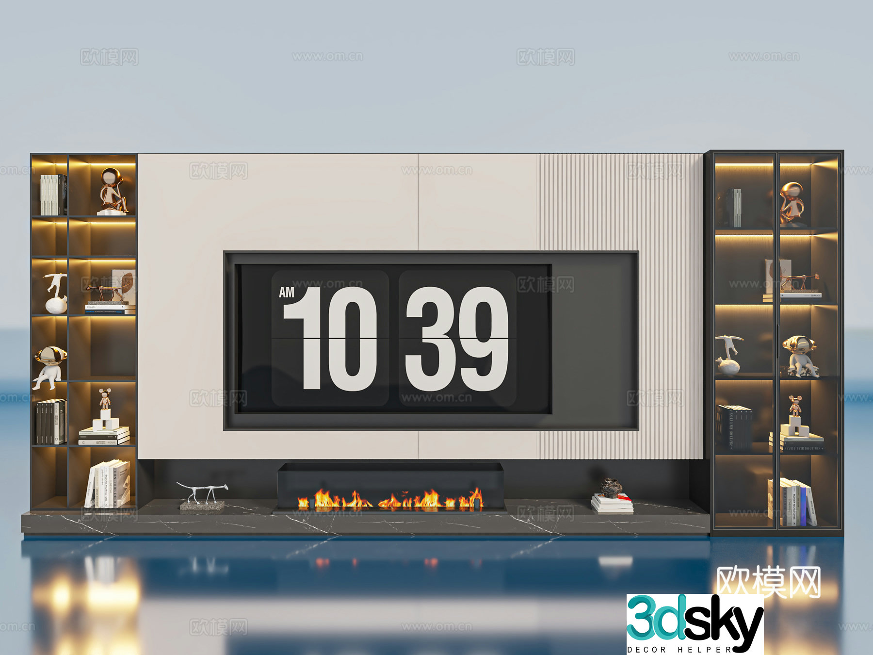 TV background wall 3d model