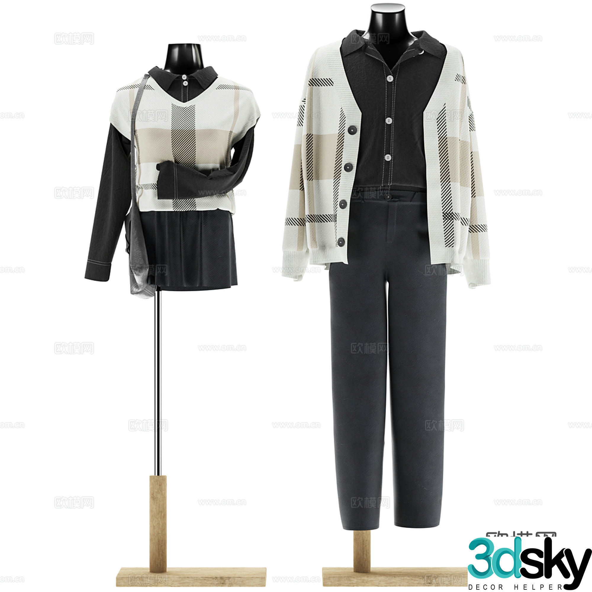 Modern model display clothing accessories 3d model