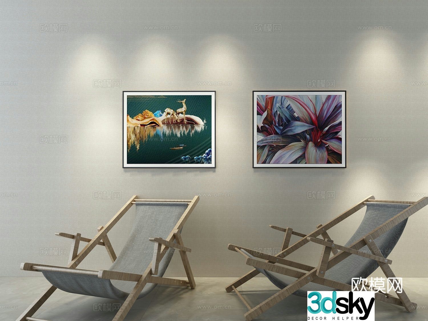 European simple sofa lounge chair 3d model