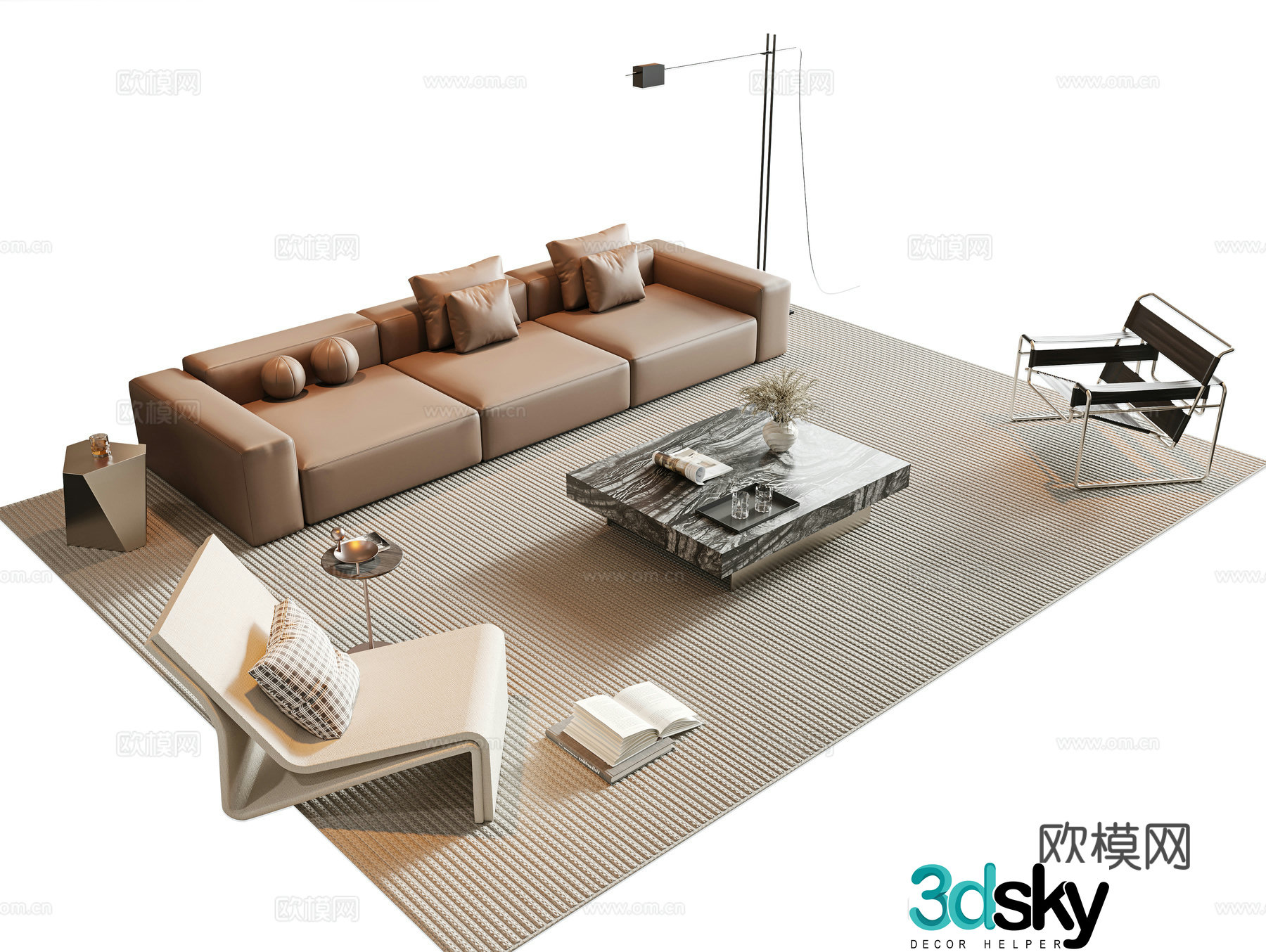 Italian sectional sofa 3d model