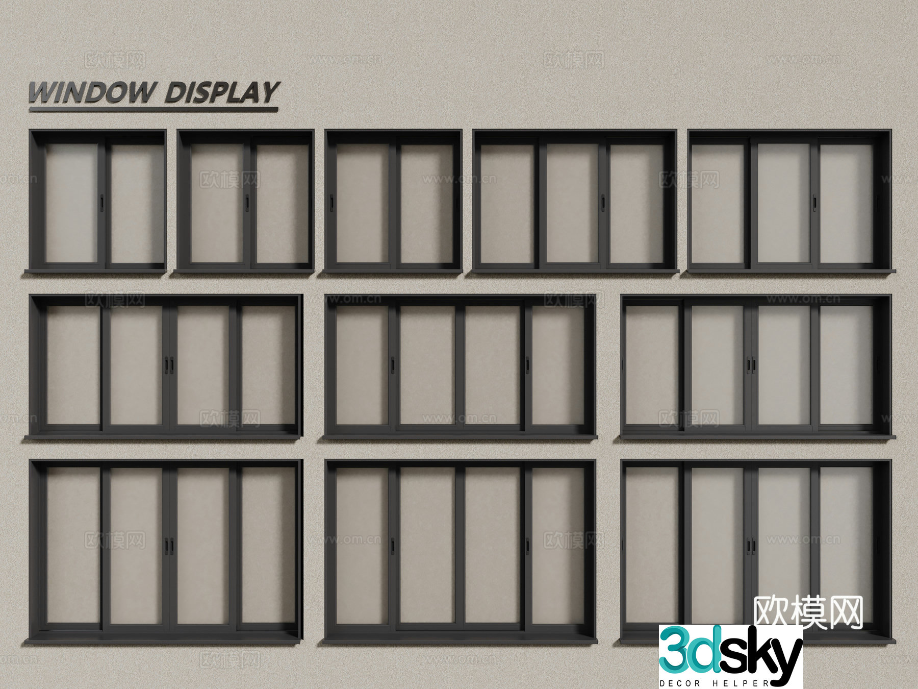 Modern windows aluminum alloy windows casement windows floor-to-ceiling windows 3d model