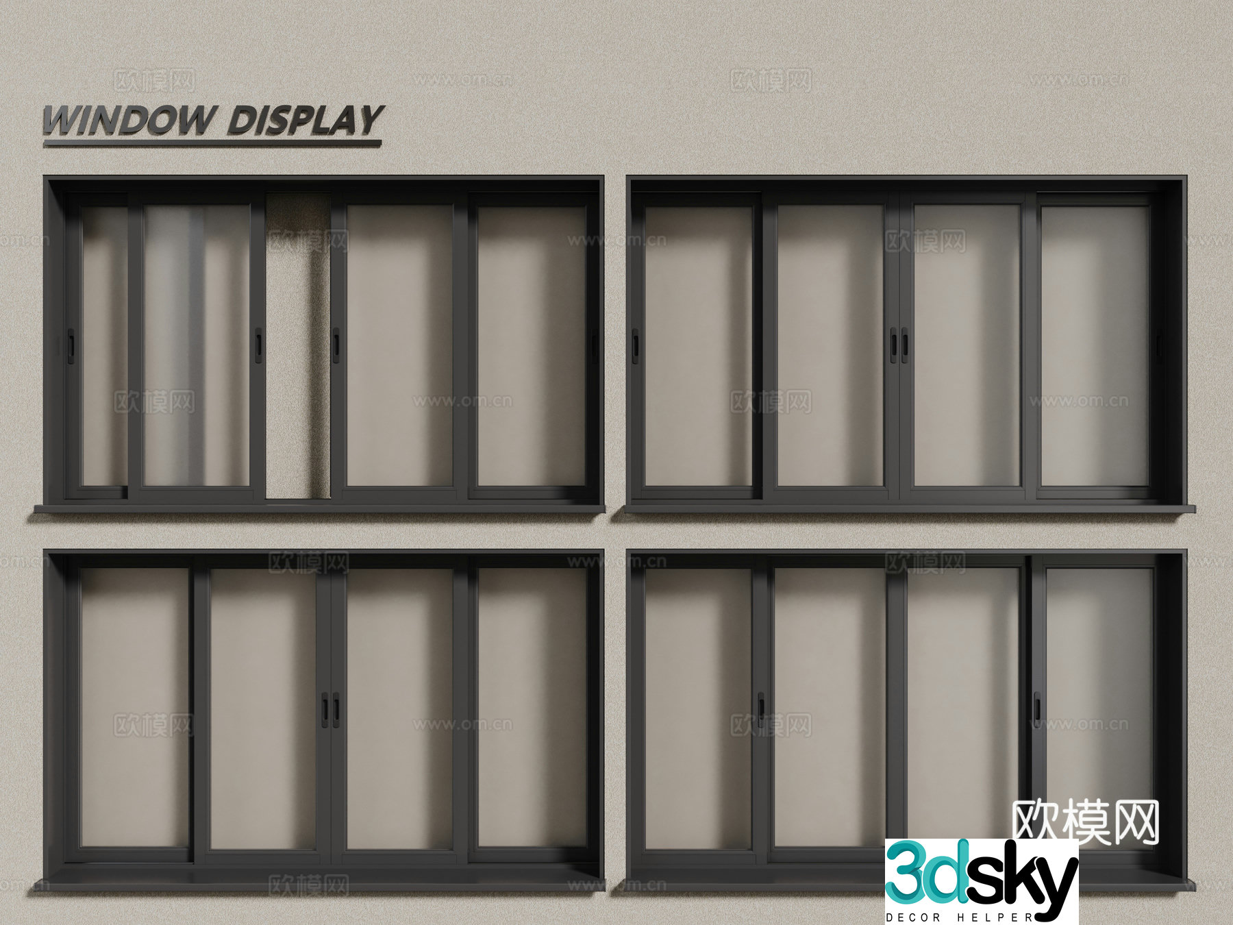 Modern windows aluminum alloy windows casement windows floor-to-ceiling windows 3d model