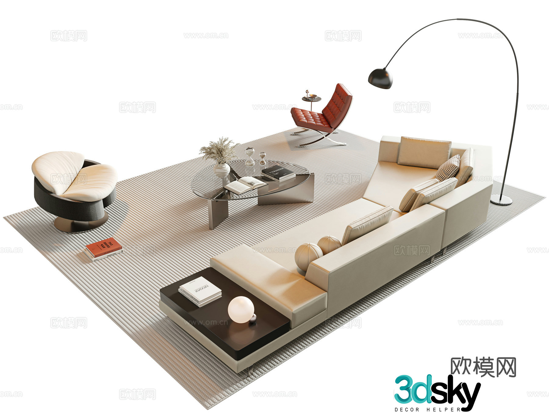 Modern sectional sofa 3d model