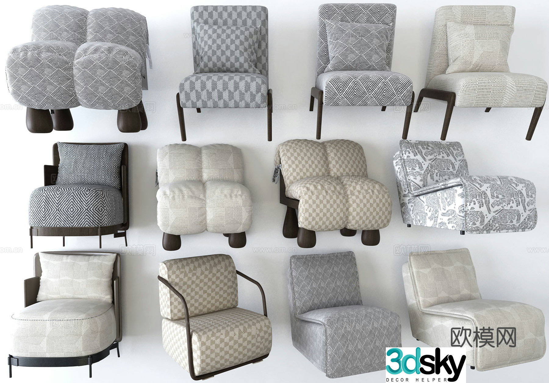 Sofa single chair leisure sofa 3d model