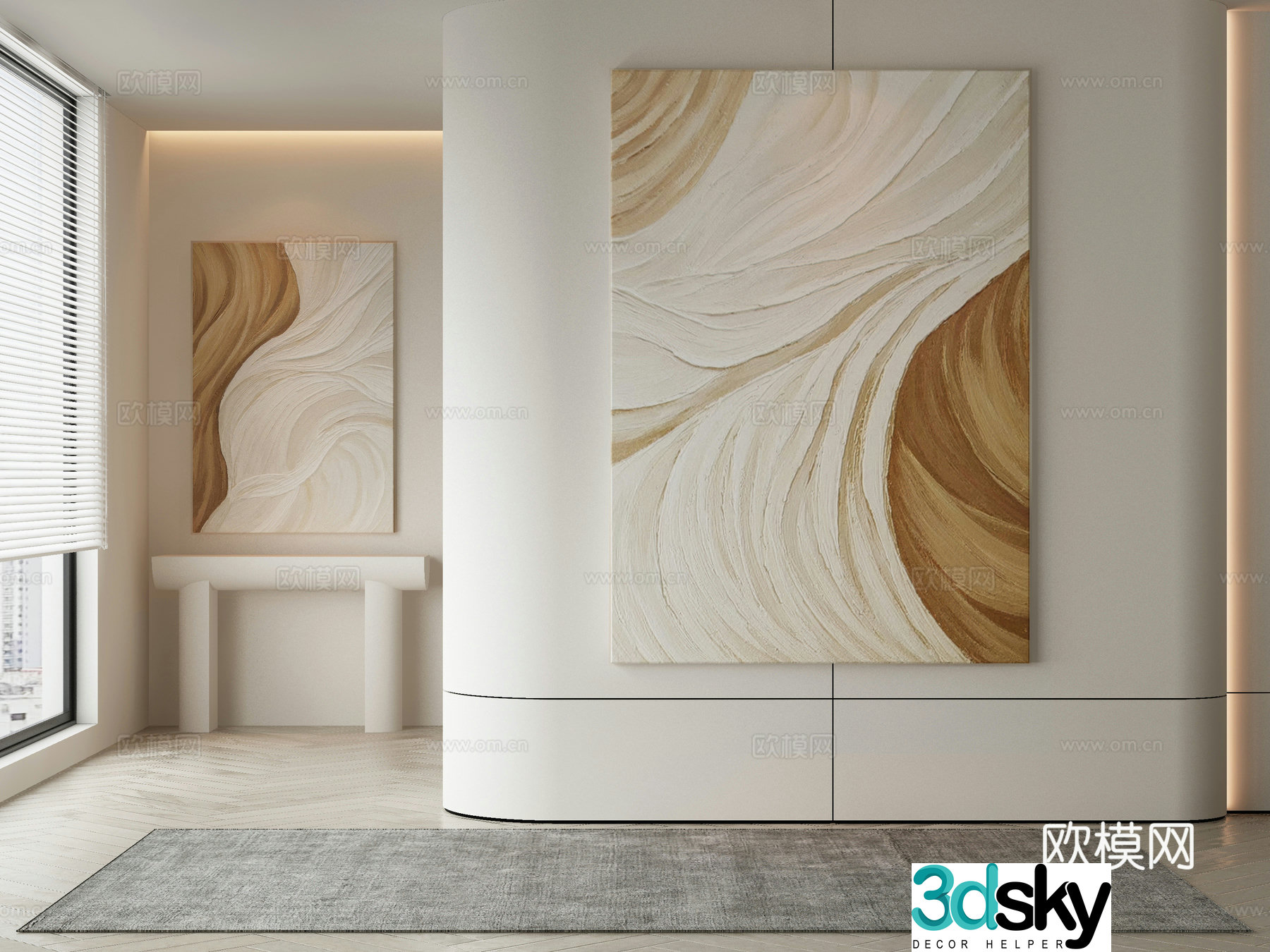 Modern decorative painting texture painting 3d model
