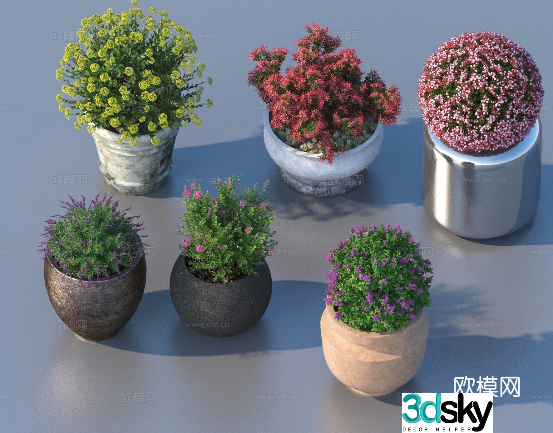 flowerpot potted plant green plant plant 3d model