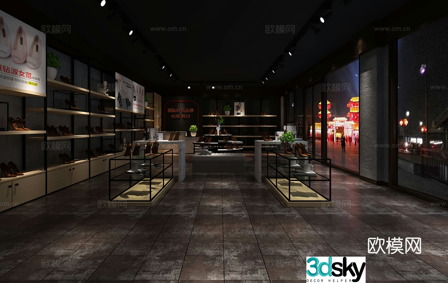 Industrial style shoe store specialty store 3D model