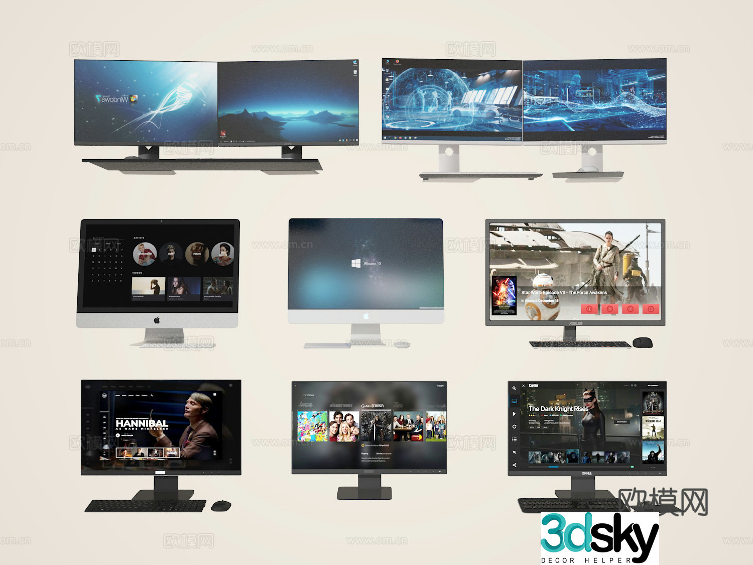 computer display screen 3d model