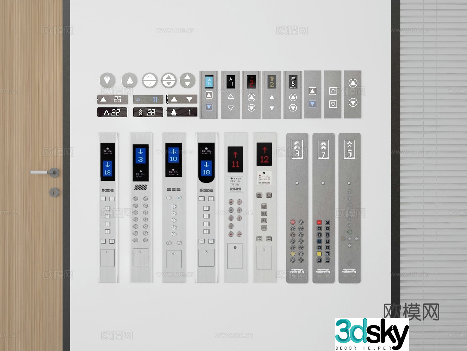 elevator button switch panel 3d model
