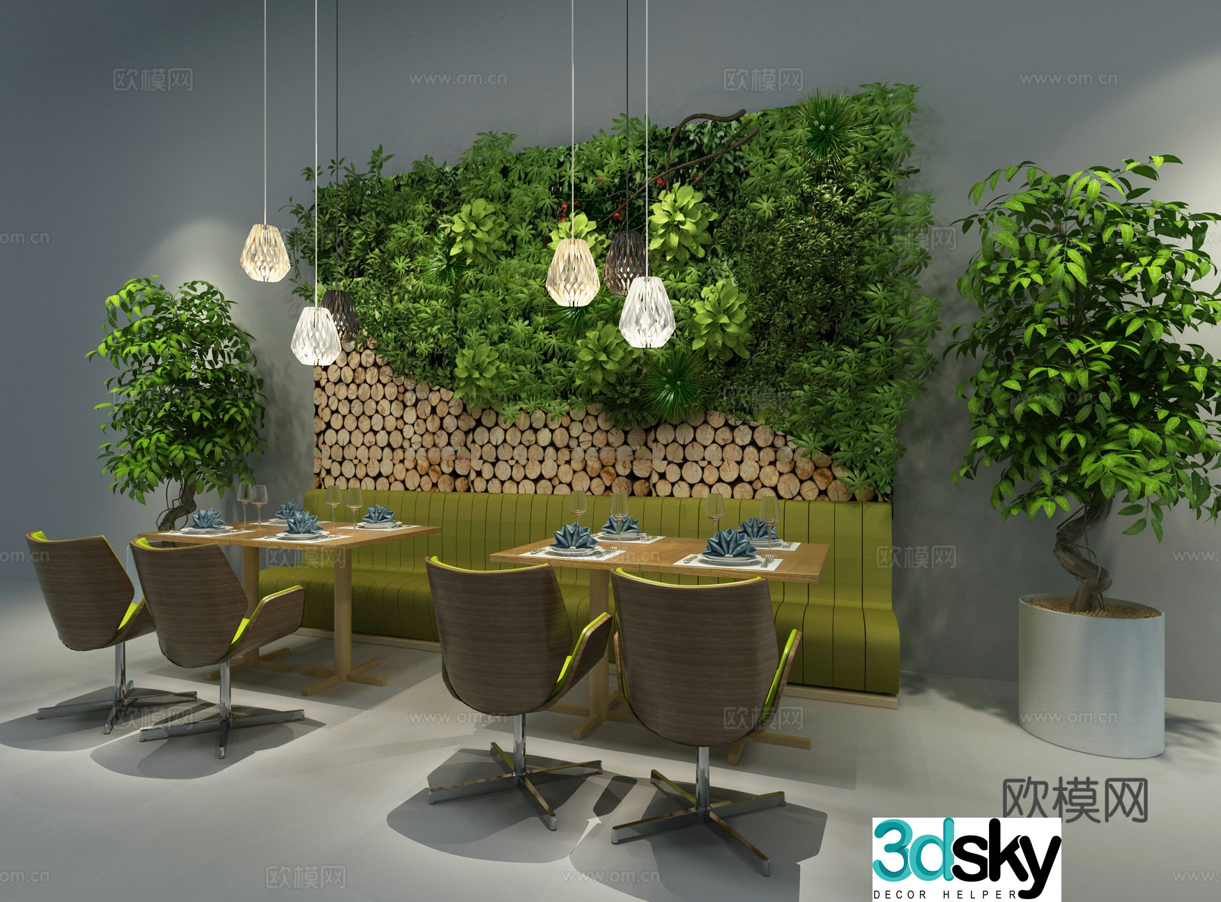 Card seat dining table and chairs dining card seat 3D model