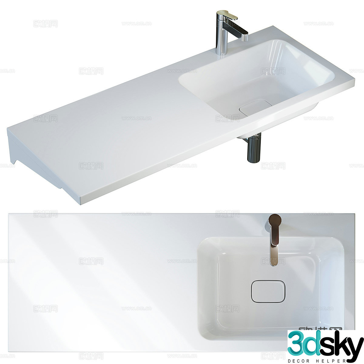 Wash basin simple basin 3d model
