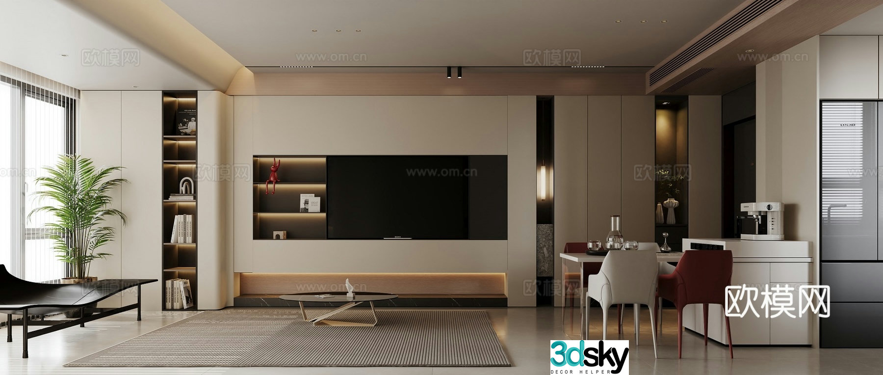 Modern guest restaurant 3d model