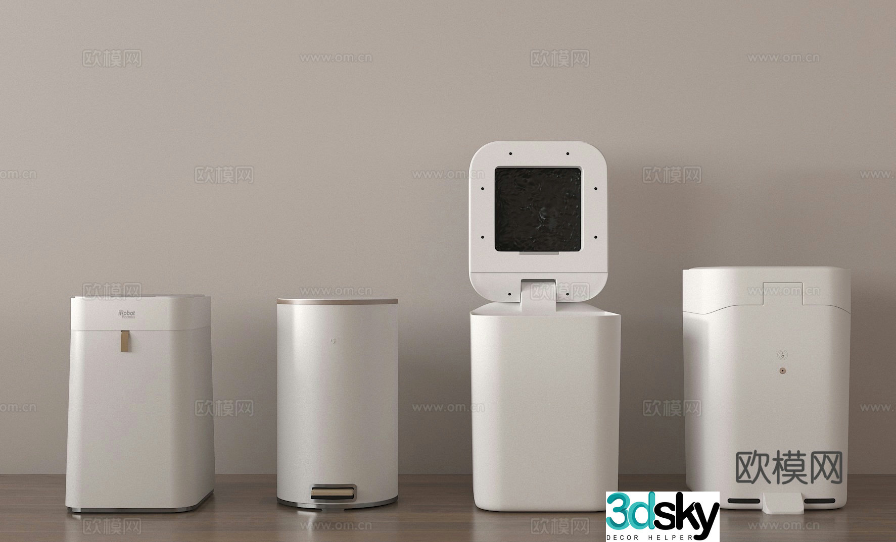 Household trash can smart trash can 3d model
