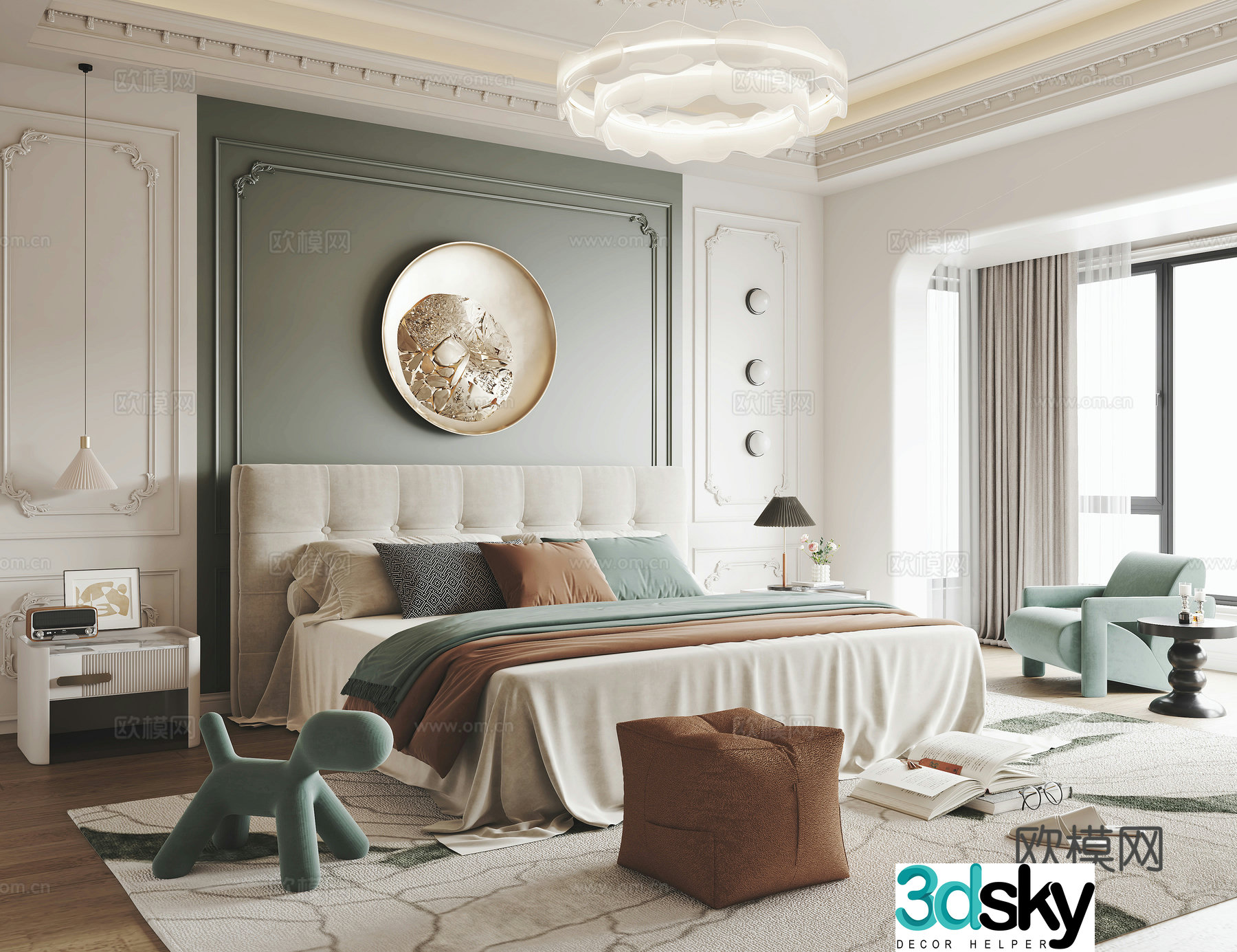 French bedroom master bedroom 3d model