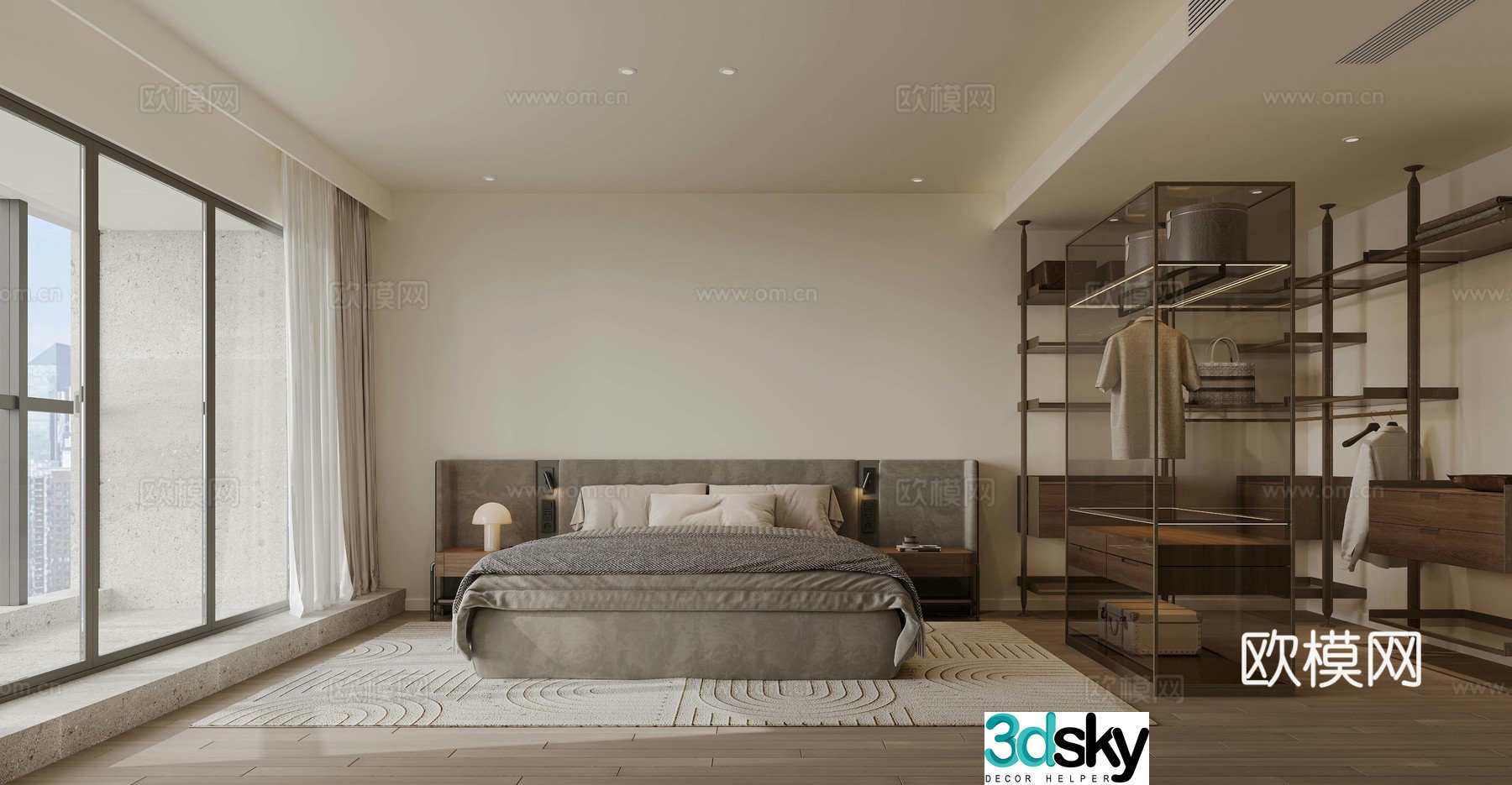 Modern bedroom master bedroom 3d model