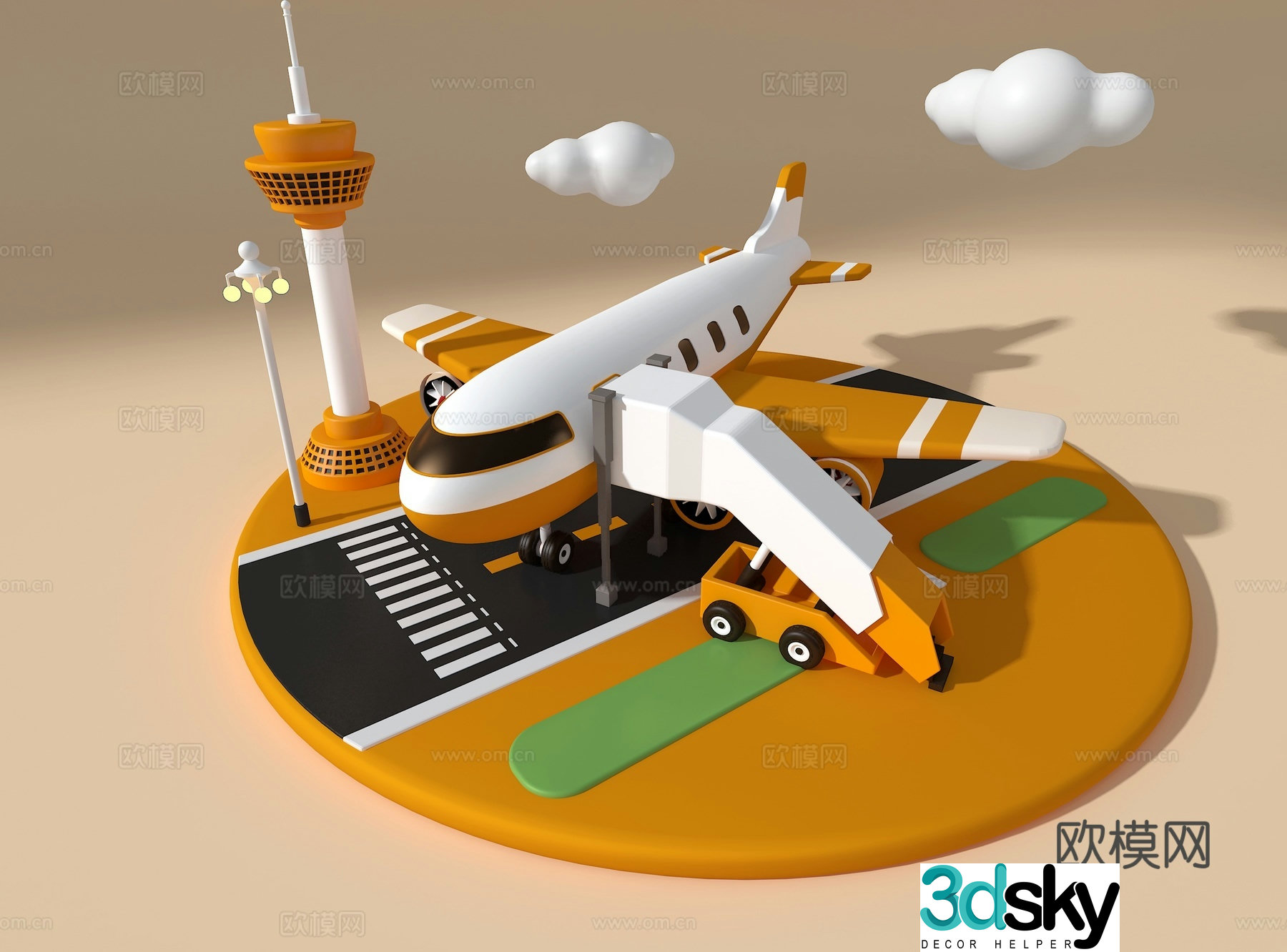 Children’s toy airplane figure 3d model