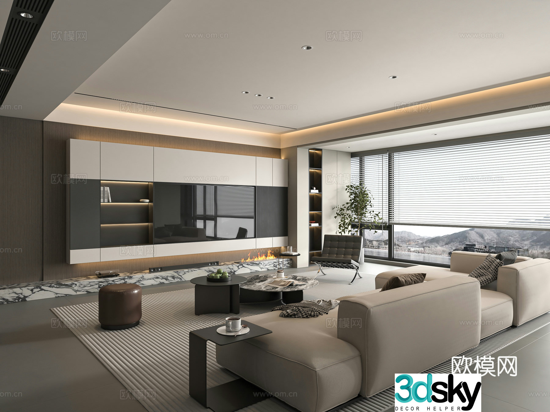 Modern living room 3d model