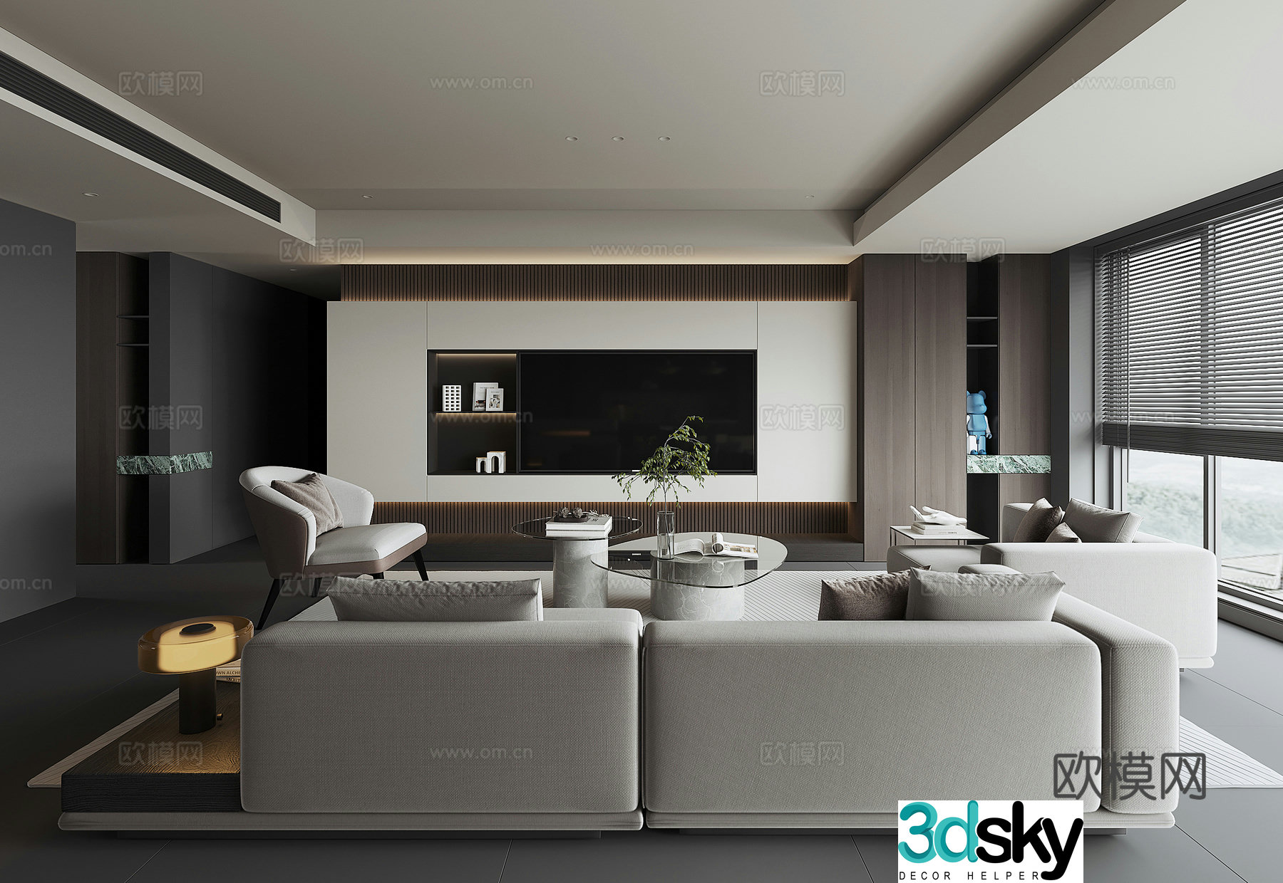 Modern living room 3d model