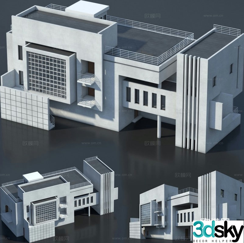 Construction factory factory office building single building 3d model