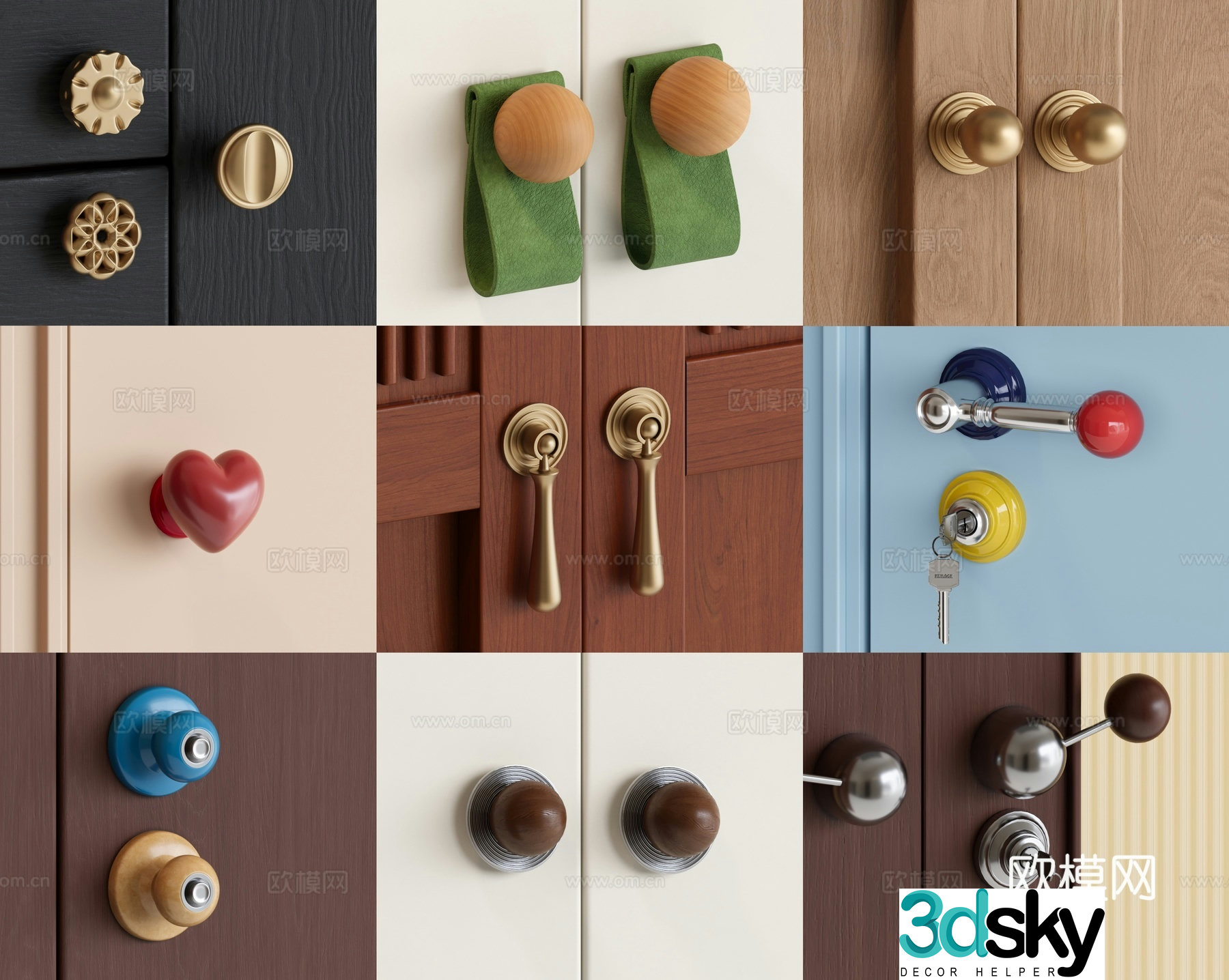 Medieval style handle door handle drawer handle 3d model