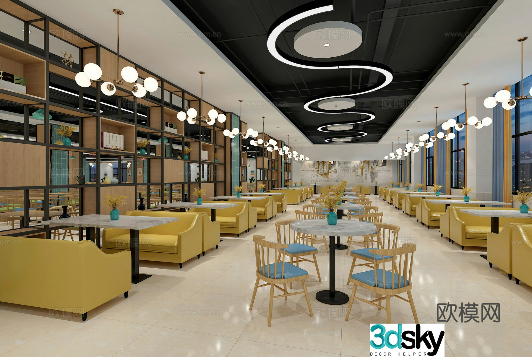 School cafeteria university cafeteria staff restaurant 3d model
