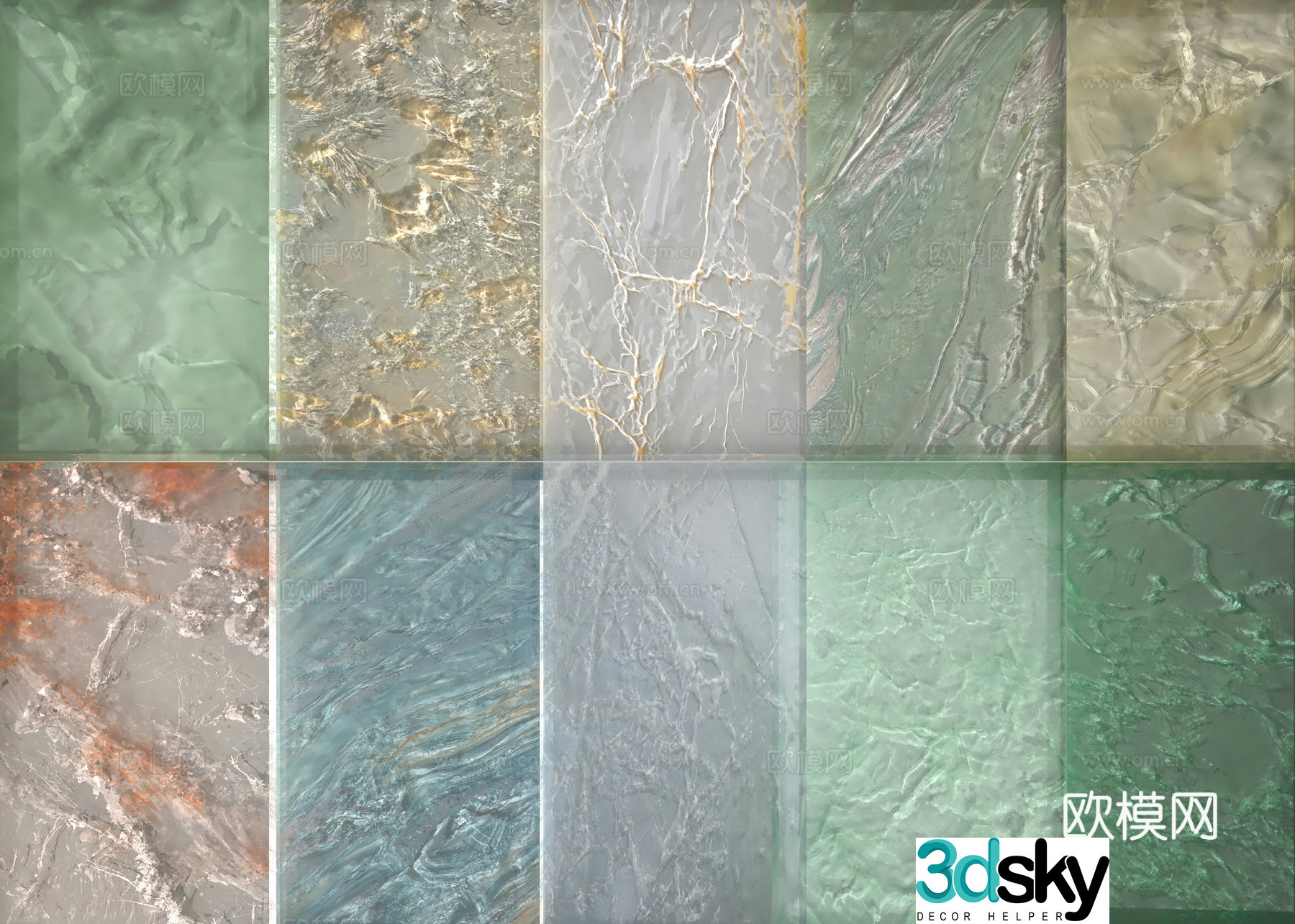 Luxury stone tiles translucent tiles wall tiles 3D model